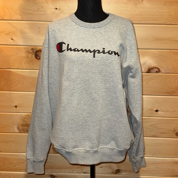 Champion Gray Crew Neck Sweatshirt Size Large - Picture 1 of 4